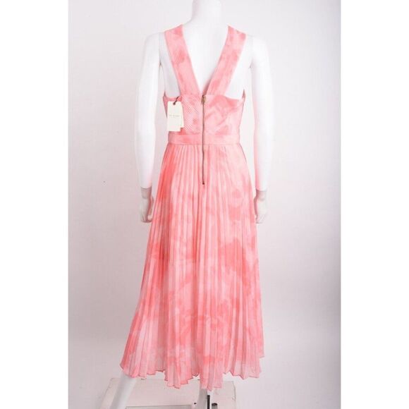 Ted Baker London MIRELIA Midi Dress TB 2 US 6 Cross-Over Pleated A-Line NWT - Picture 5 of 6